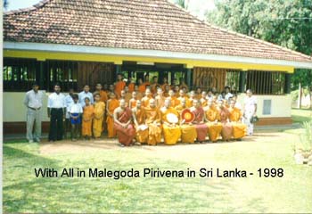 1998 November with all students and staff of Malegoda pirivena in Kalutara on November 1998