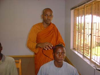 2004 January ordination of Tanzanian boys at African Buddhist seminary in south Africa